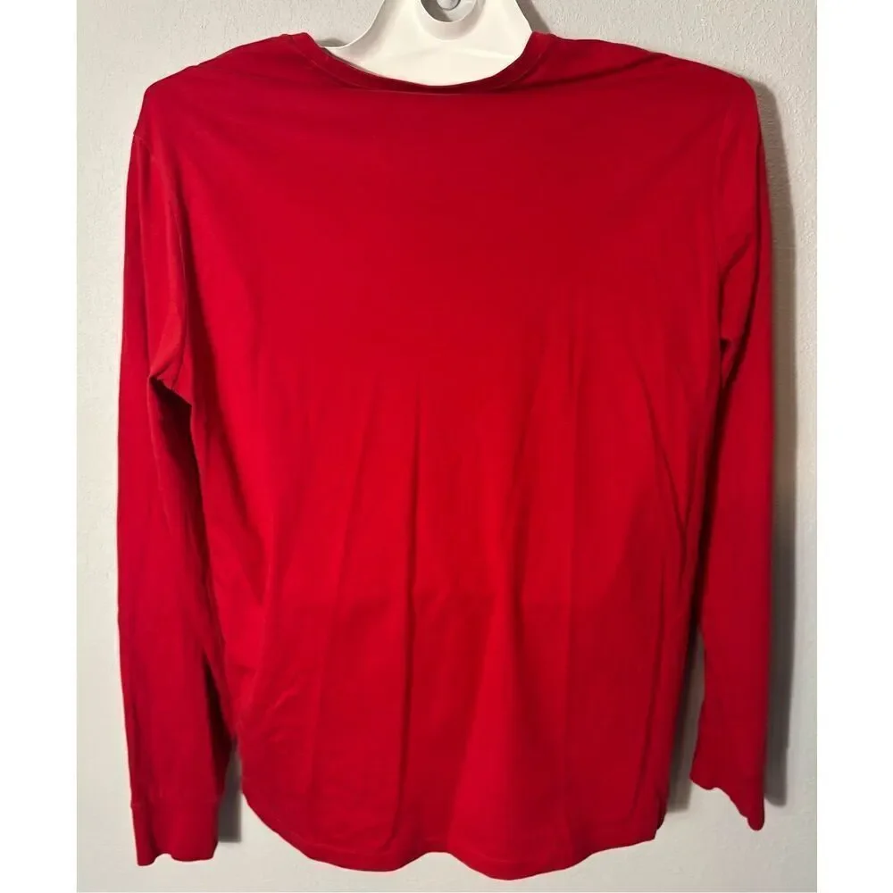 Polo Ralph Lauren Long Sleeve Shirt Men's Extra Large Large Red Crewneck Preppy